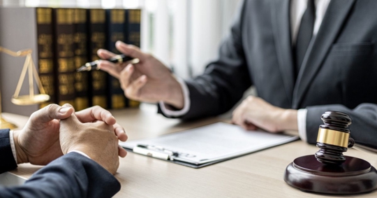 lawyer explaining legal rights to client