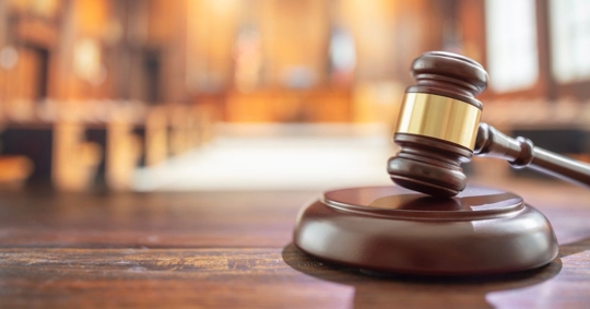 gavel in court room